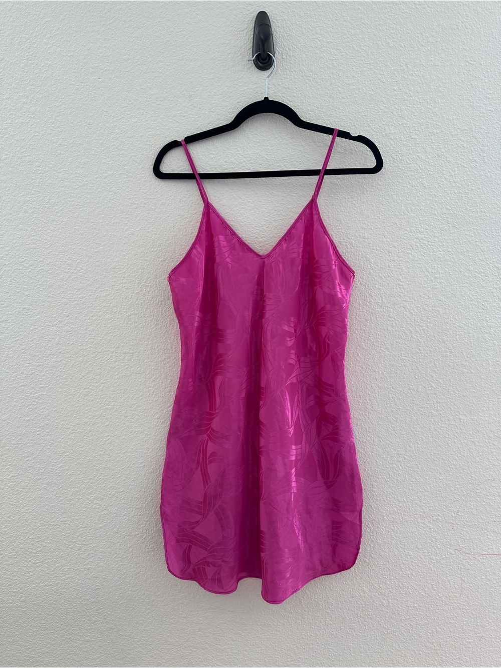 Sears Slip Dress Womens Medium Pink Jacquard Satin Vintage Y2K Nightgown